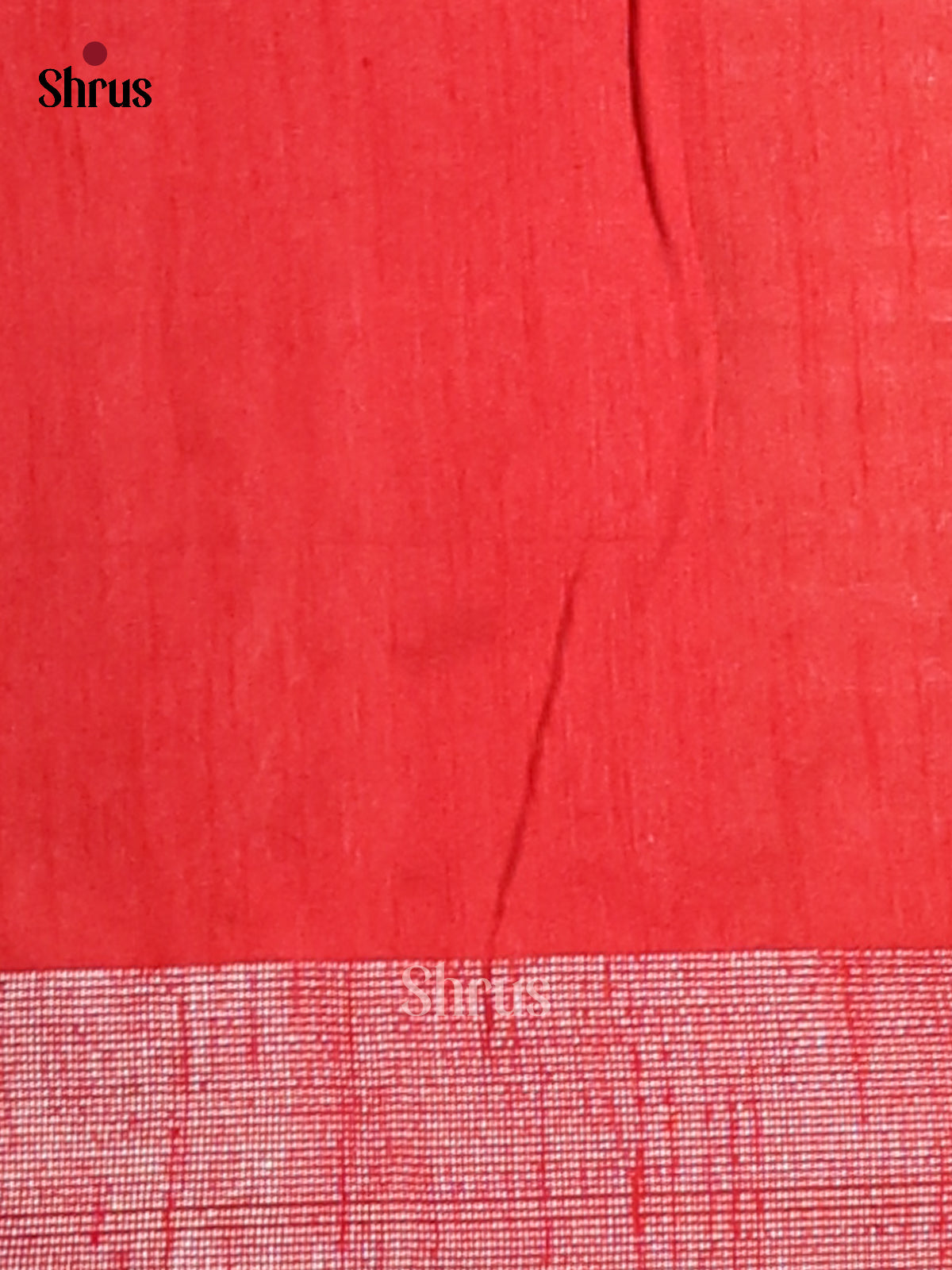 Green & Red- Semi Rawsilk Saree - Shop on Shrus.com