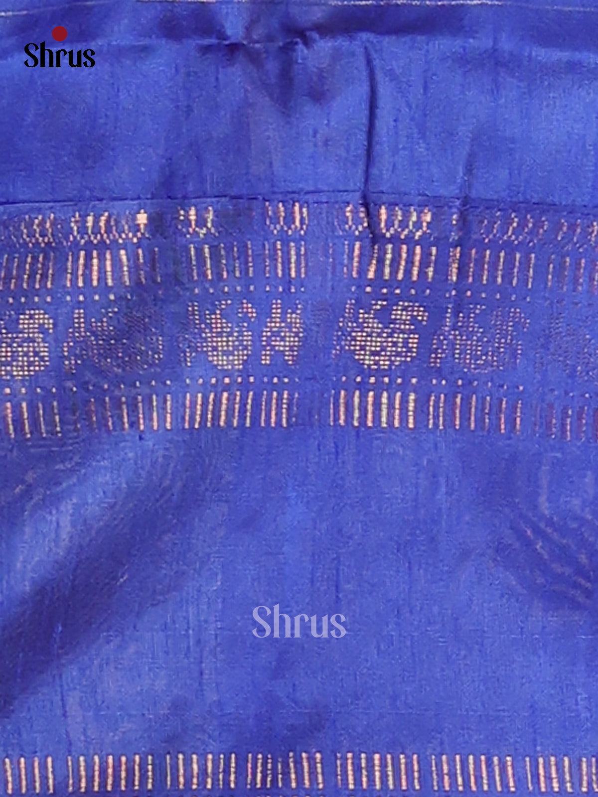 Sky blue & blue- Semi Rawsilk Saree - Shop on Shrus.com