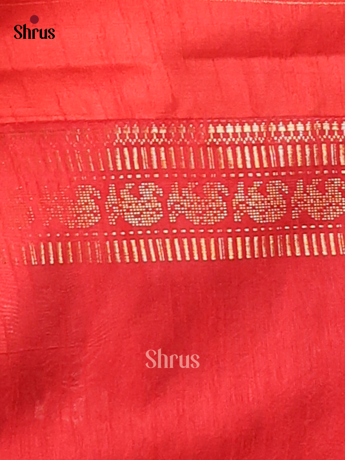 Yellow & Red- Semi Rawsilk Saree - Shop on Shrus.com