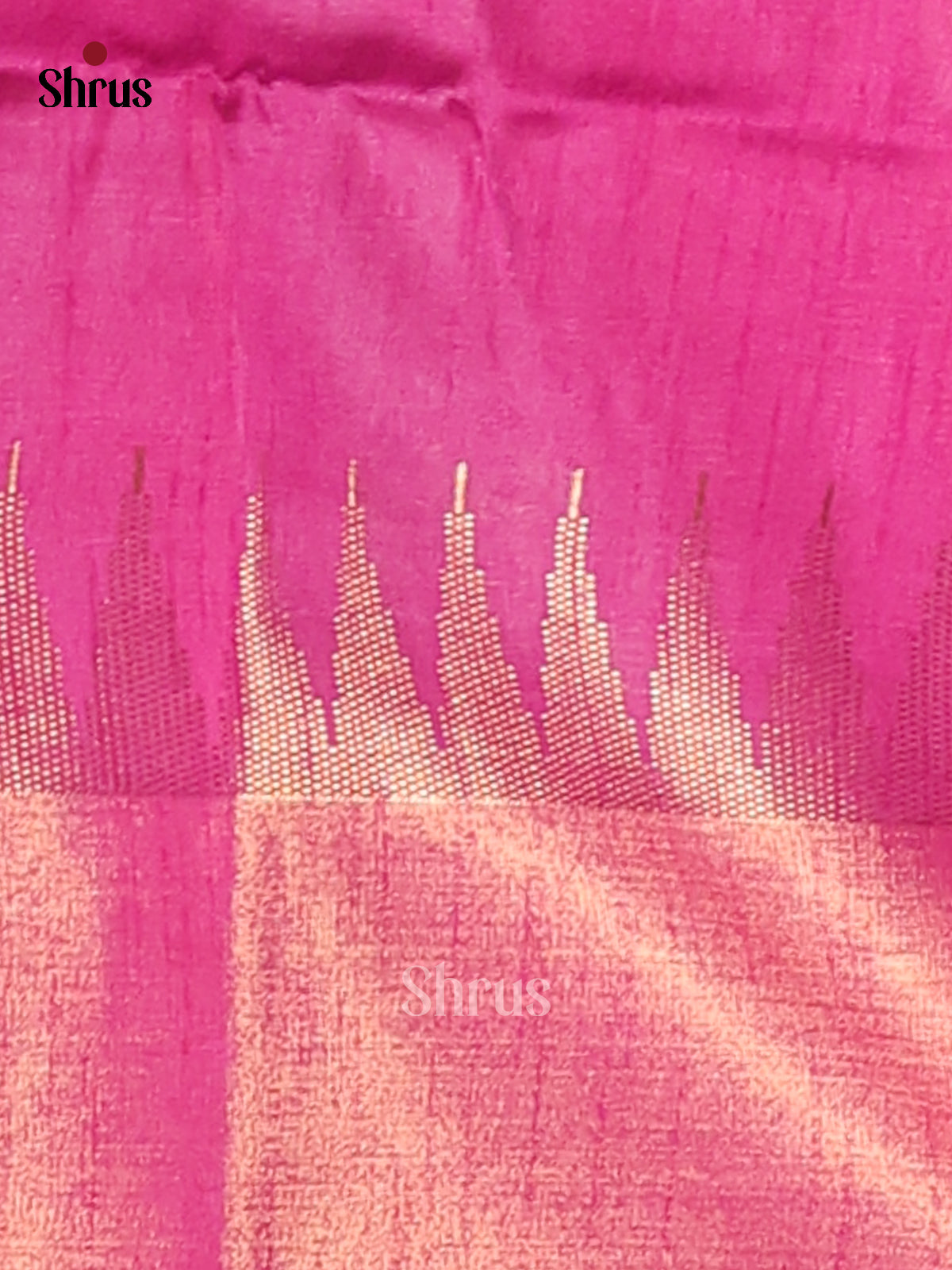 Orange &  Majenta- Semi Rawsilk Saree - Shop on Shrus.com
