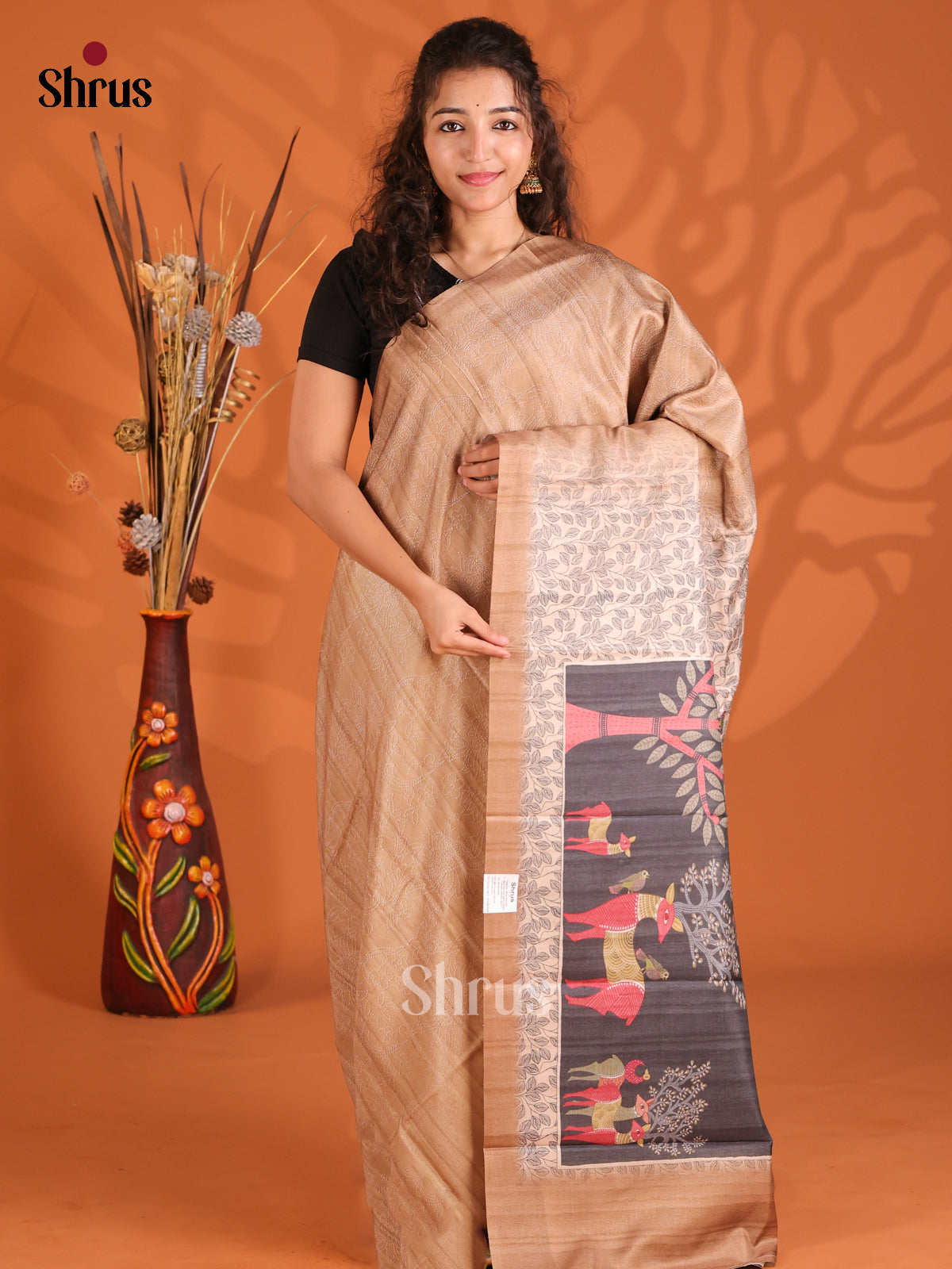 Brown- Butter silk Saree