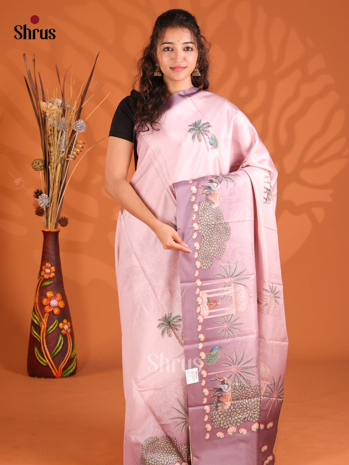 Lavender - Butter silk Saree - Shop on Shrus.com
