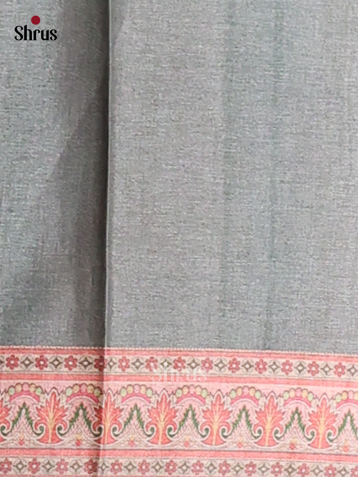Teal Green & Grey- Butter silk Saree - Shop on Shrus.com