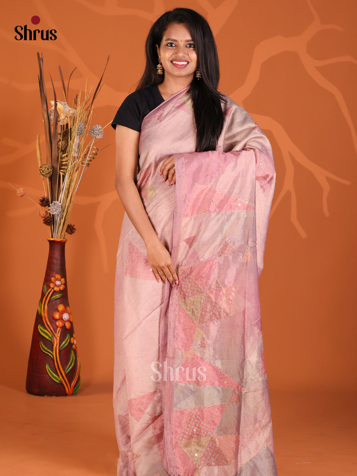 Mild Lavender- Semi Tissue Print Saree