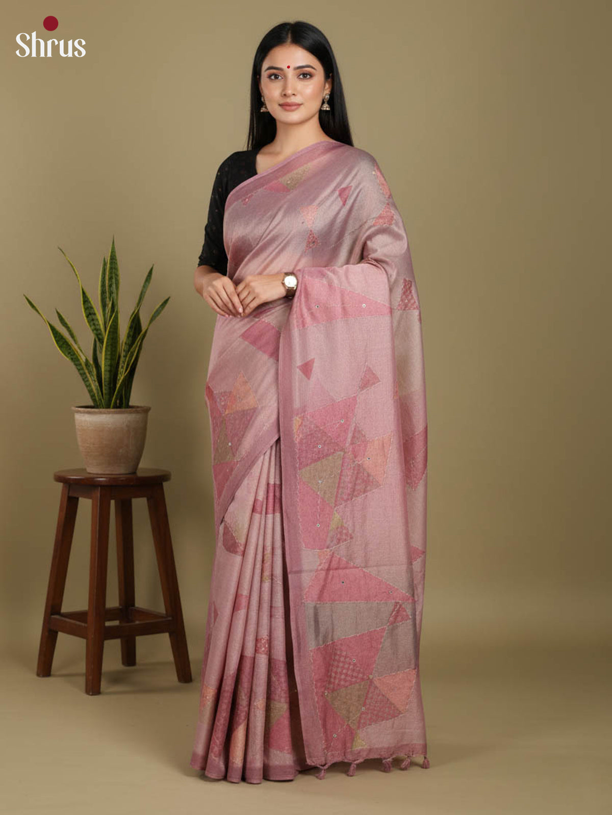 Mild Lavender- Semi Tissue Print Saree