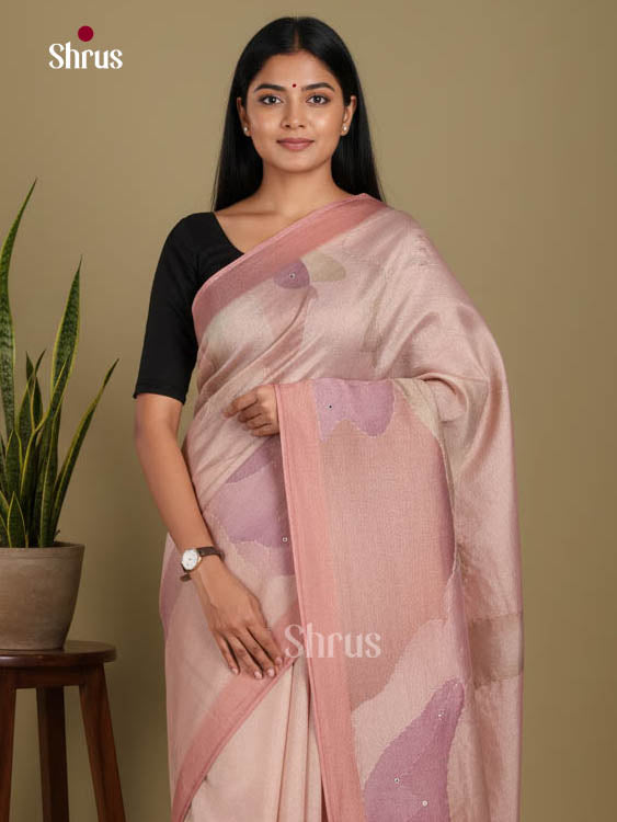 Dusty Pink - Semi Tissue Print Saree