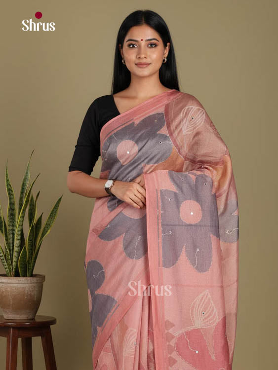 Onion Peel - Semi Tissue Print Saree - Shop on Shrus.com