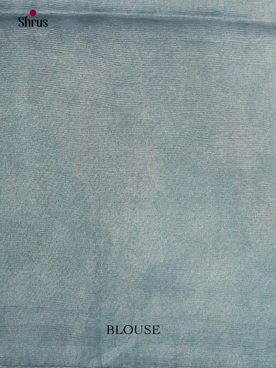 Blue- Semi Tissue Print Saree