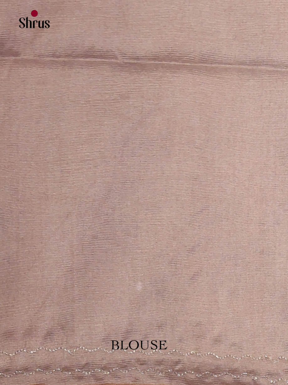 Light Brown - Semi Tissue print saree