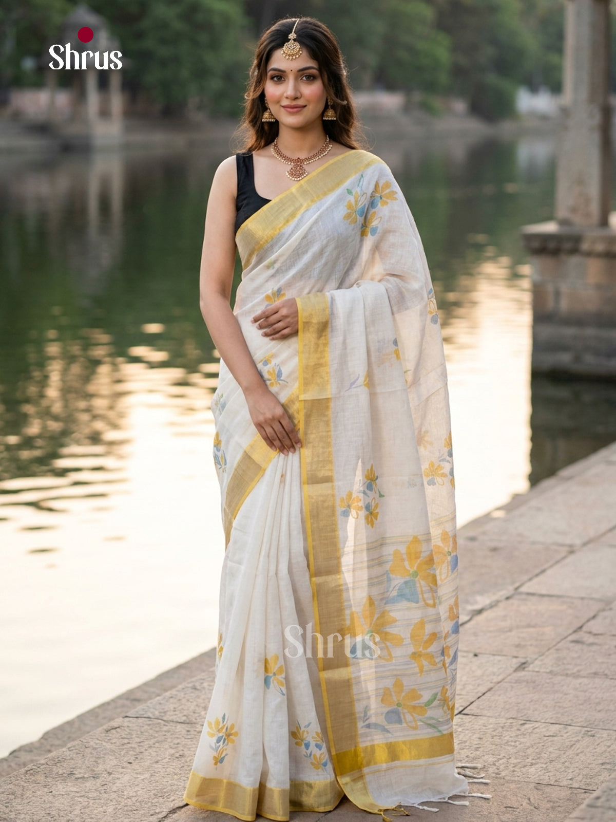 DFS18086 -  LINEN COTTON SAREE