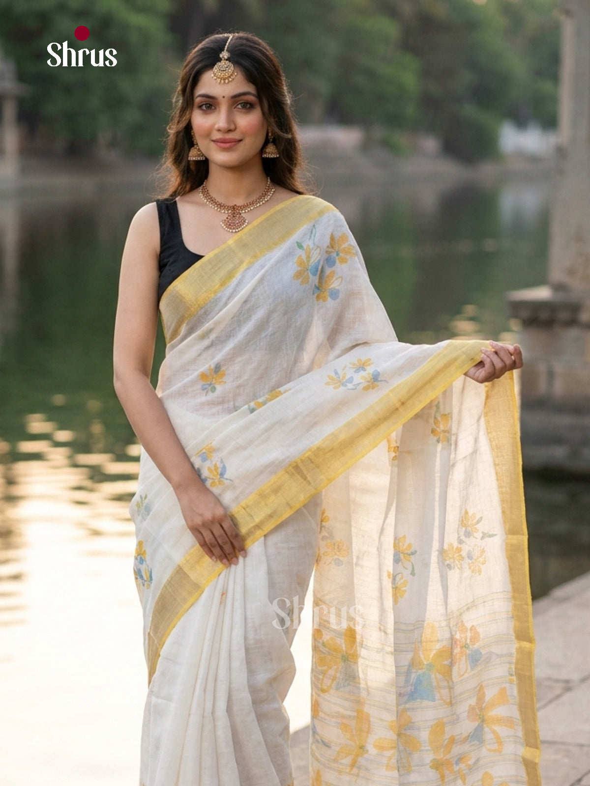 DFS18086 -  LINEN COTTON SAREE