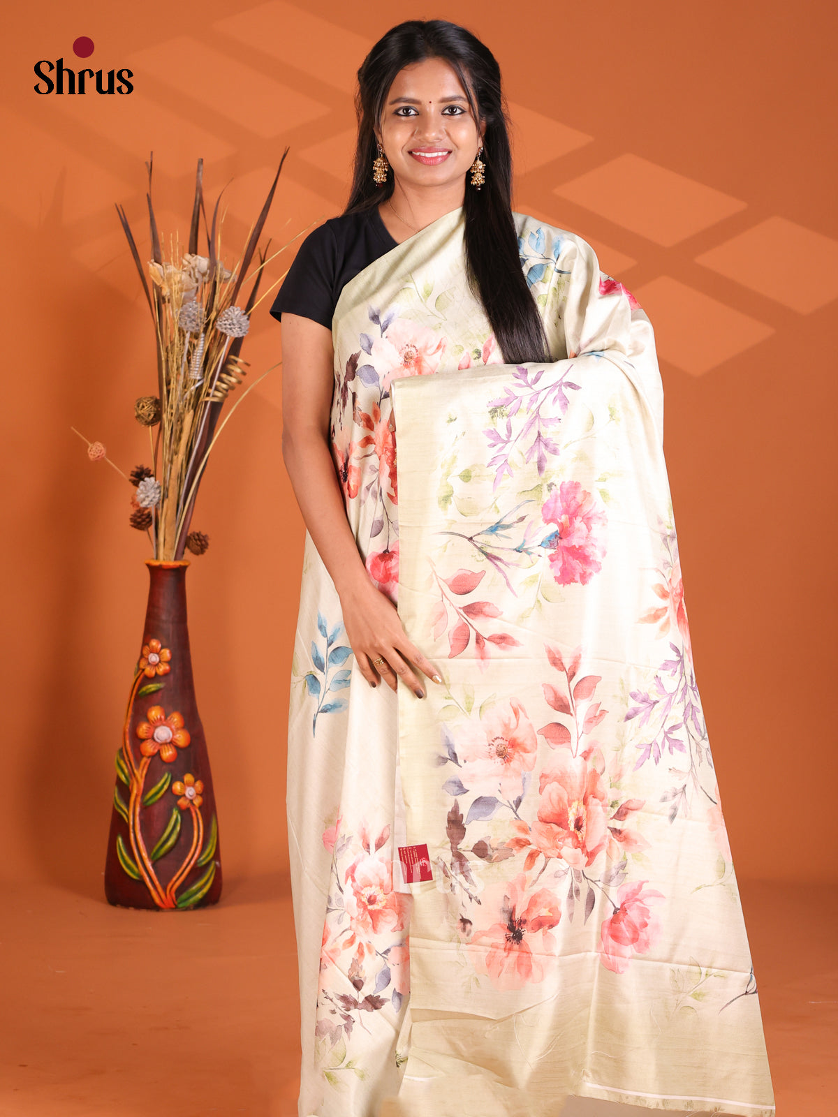 Mild Green - Semi Modal Saree - Shop on Shrus.com