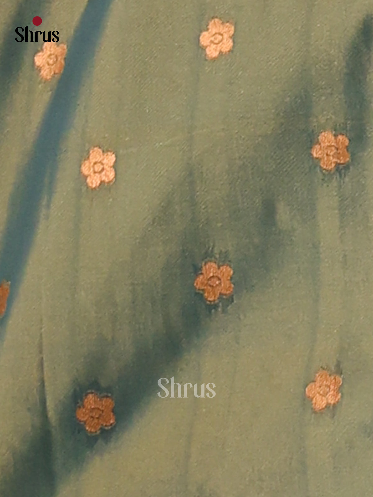 Brick & Green- Semi Softsilk Saree