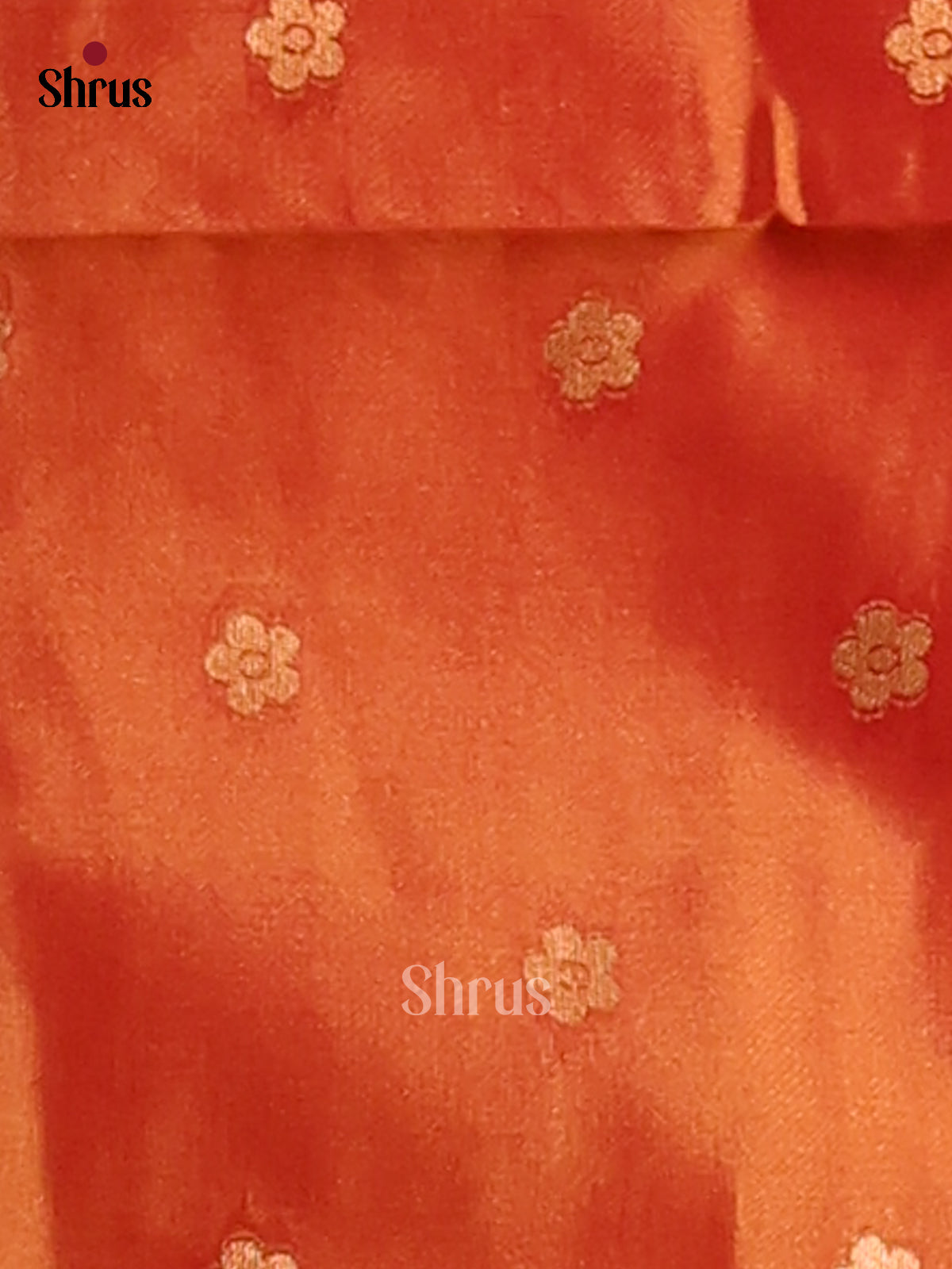 Green & Orange - Semi Softsilk Saree - Shop on Shrus.com