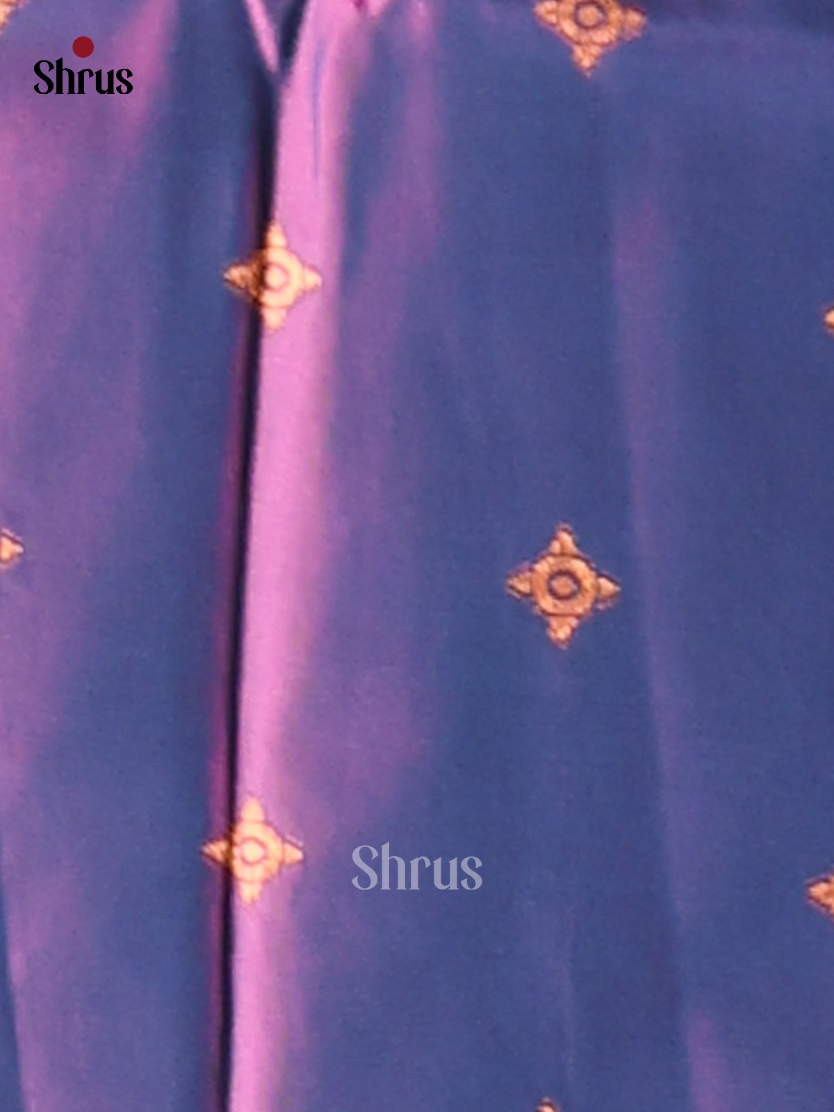 Purple & Blue - Semi Softsilk Saree - Shop on Shrus.com