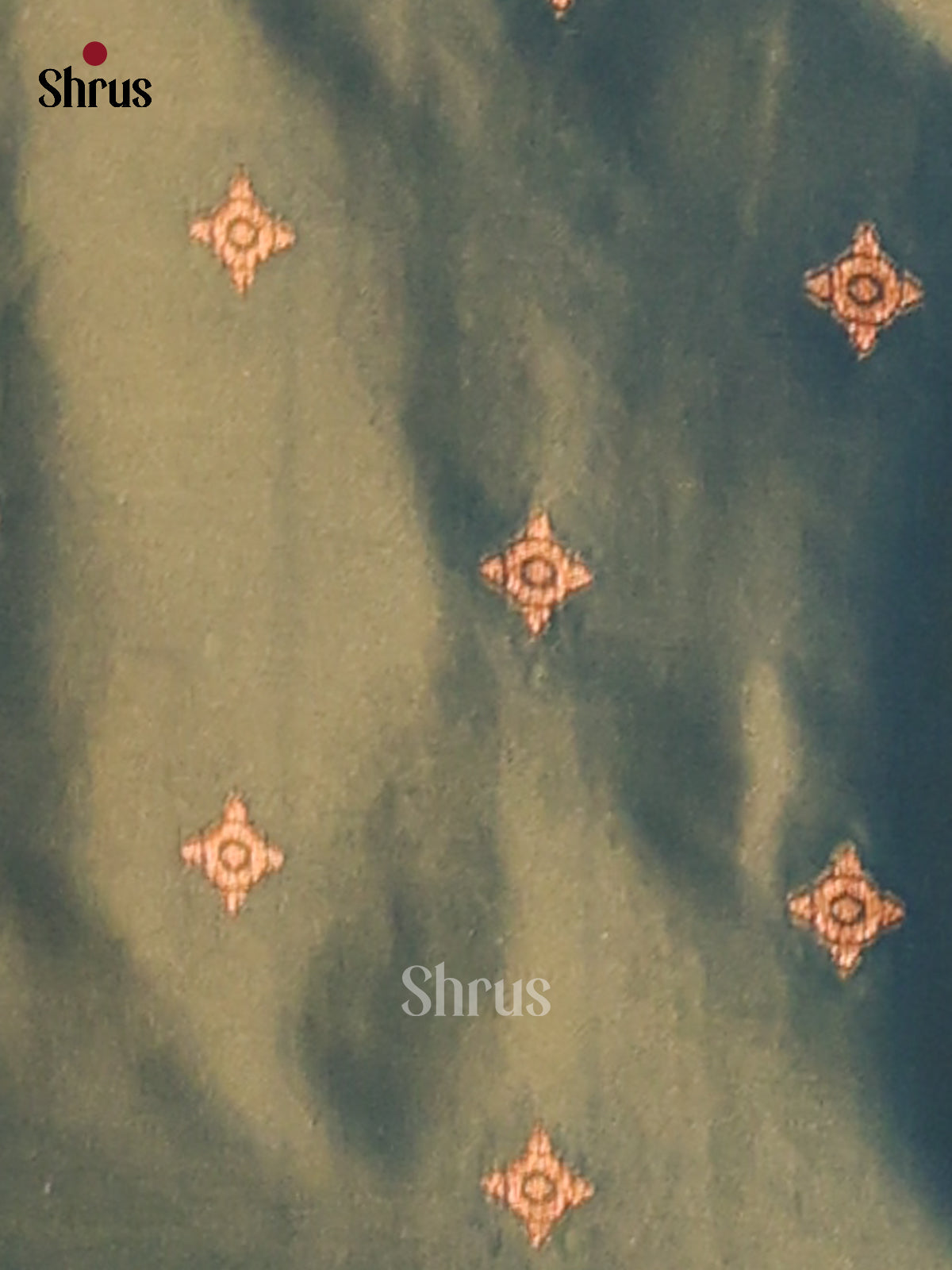 Rust & Green - Semi Softsilk Saree - Shop on Shrus.com