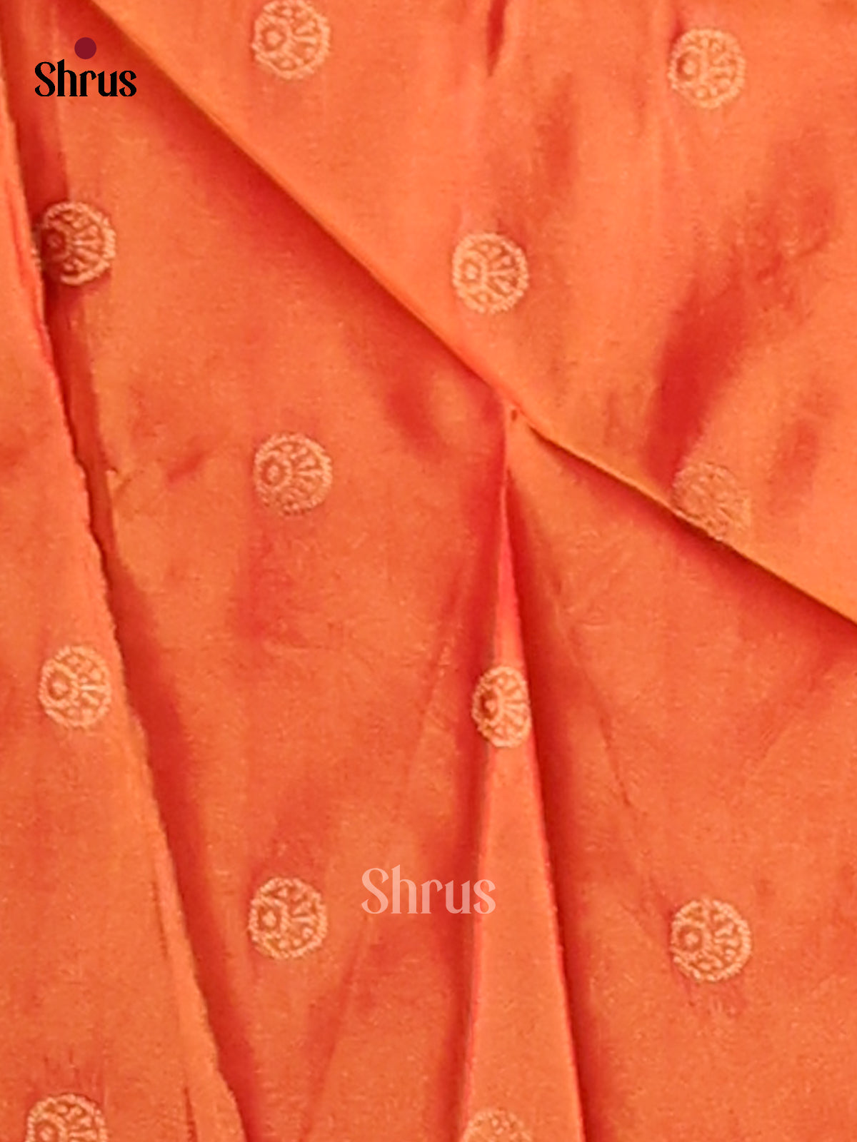 Green & Orange - Semi Softsilk Saree - Shop on Shrus.com