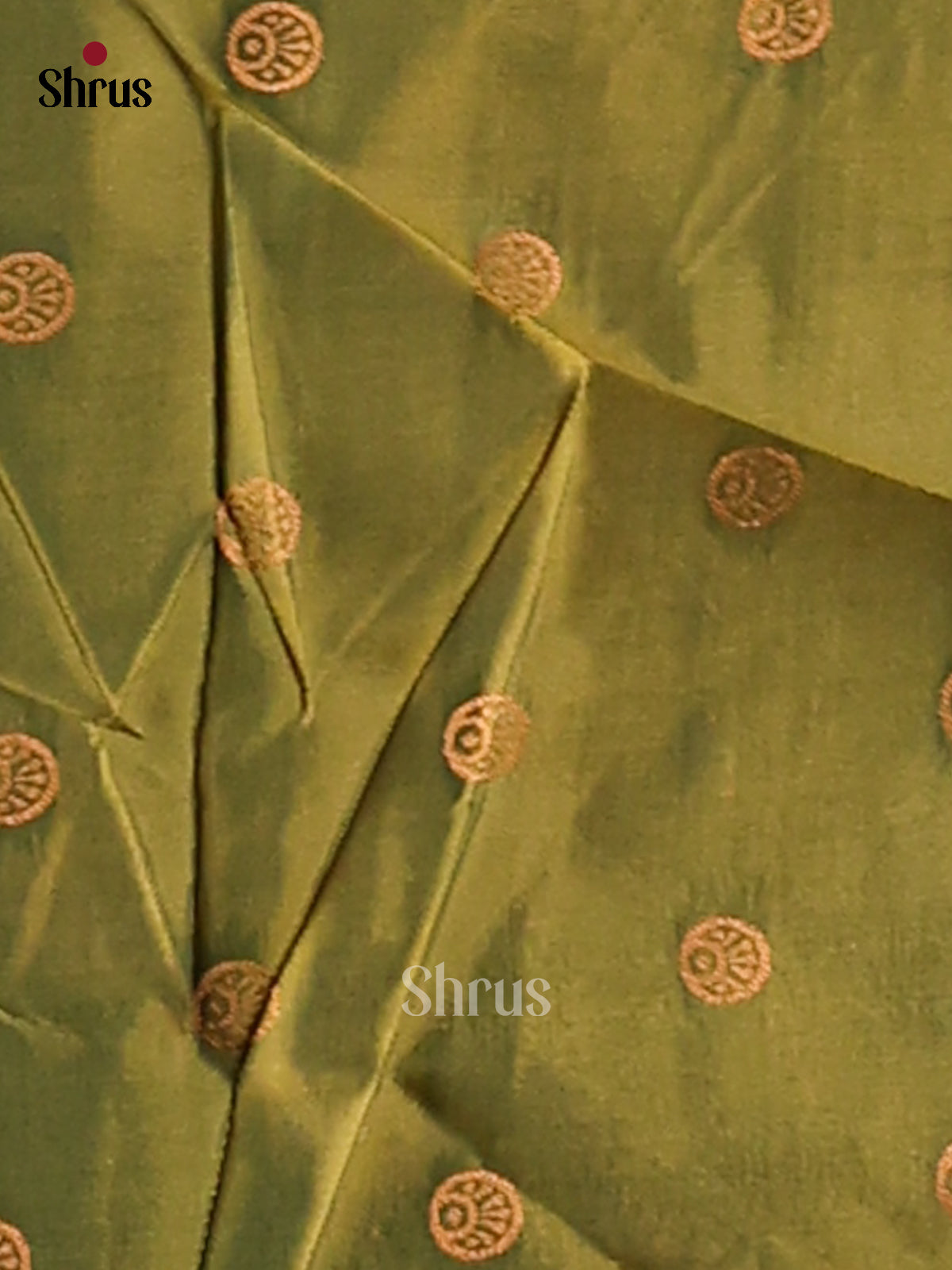 Brick Orange & Green- Semi Softsilk Saree
