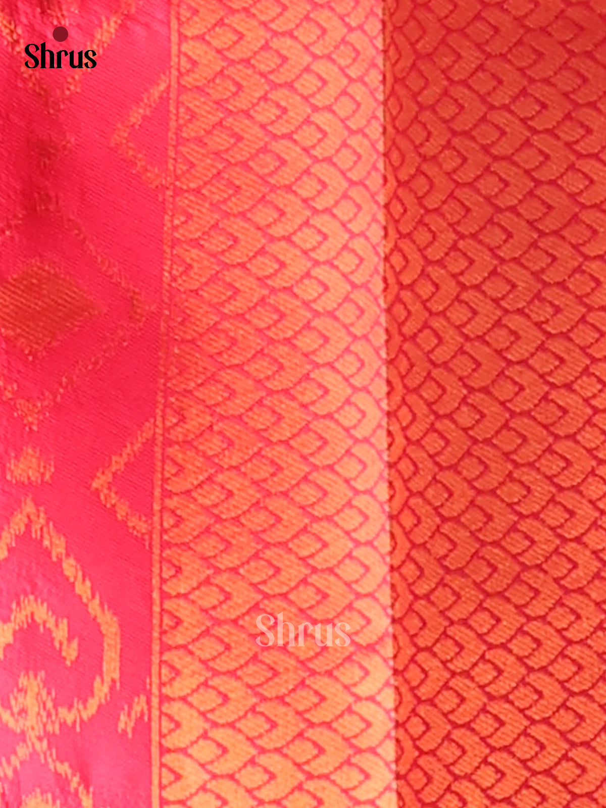 Pink & Red - Semi Softsilk Saree - Shop on Shrus.com