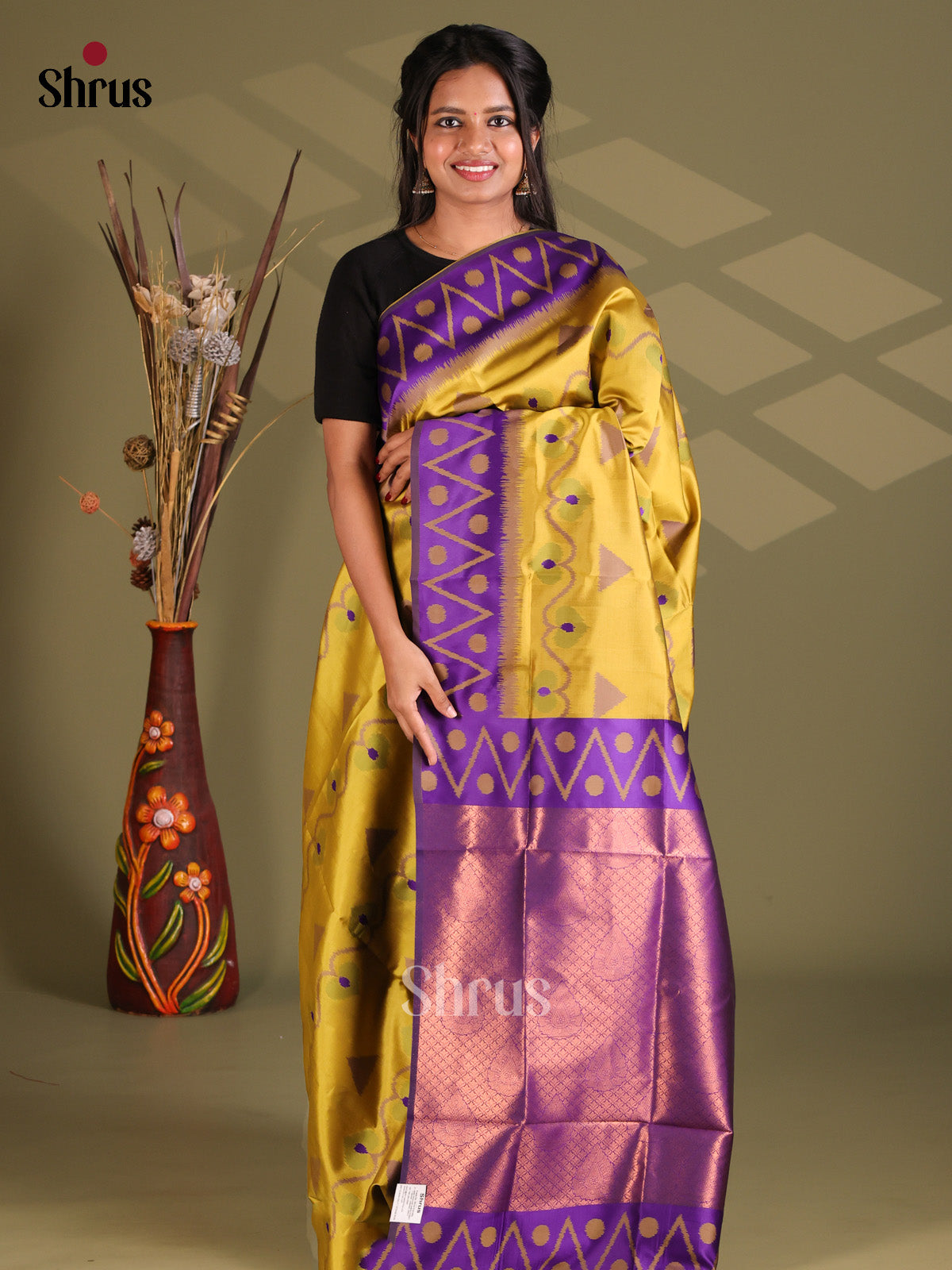 Mathulir Green & Violet - Semi Softsilk Saree