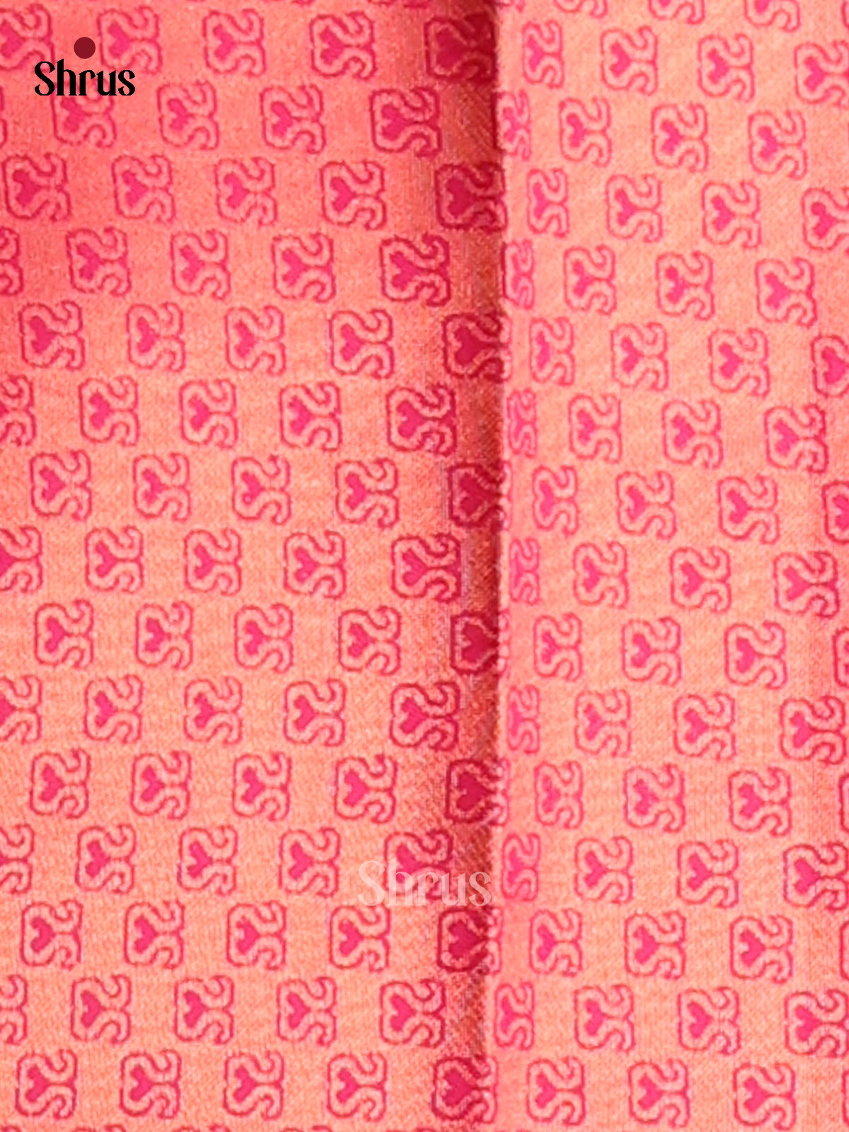 Peach & Pink - Semi Softsilk Saree - Shop on Shrus.com