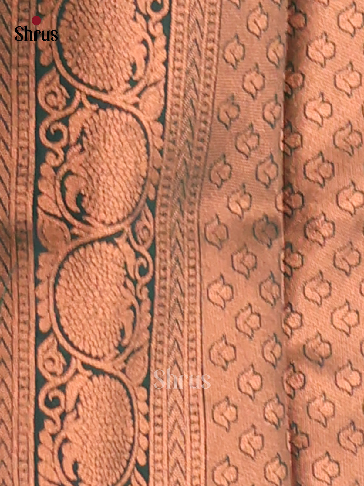 Pastel Green & Green - Semi Softsilk Saree - Shop on Shrus.com