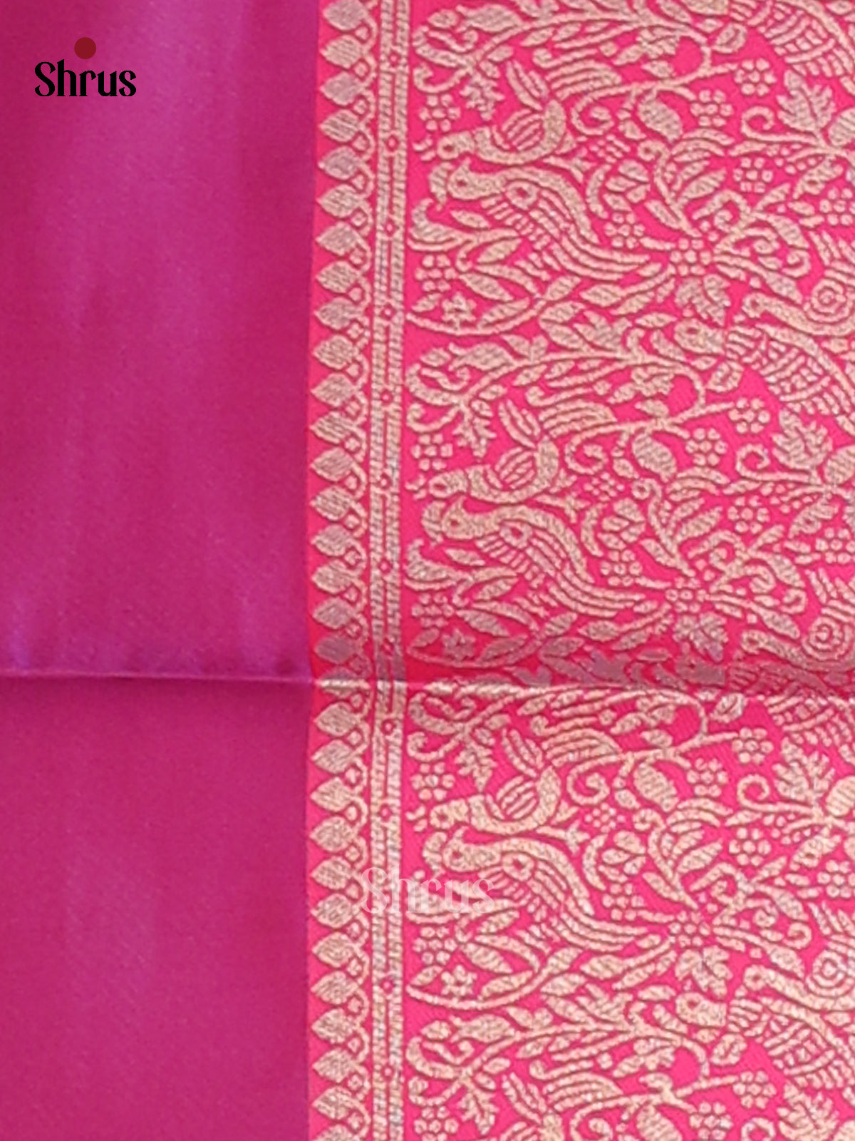 Green & Majenta- Semi Softsilk Saree - Shop on Shrus.com