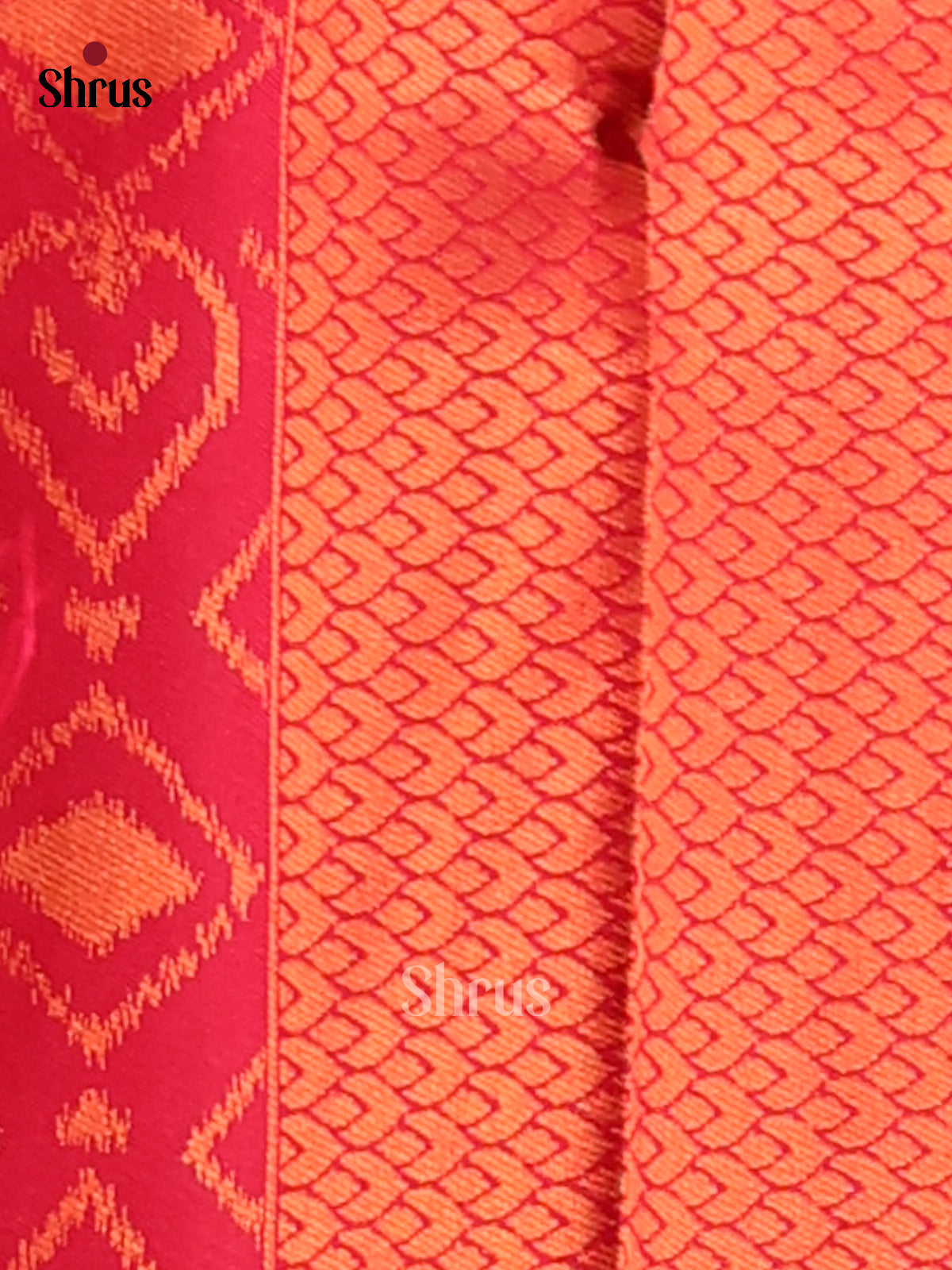 Pink & Red - Semi Softsilk Saree - Shop on Shrus.com