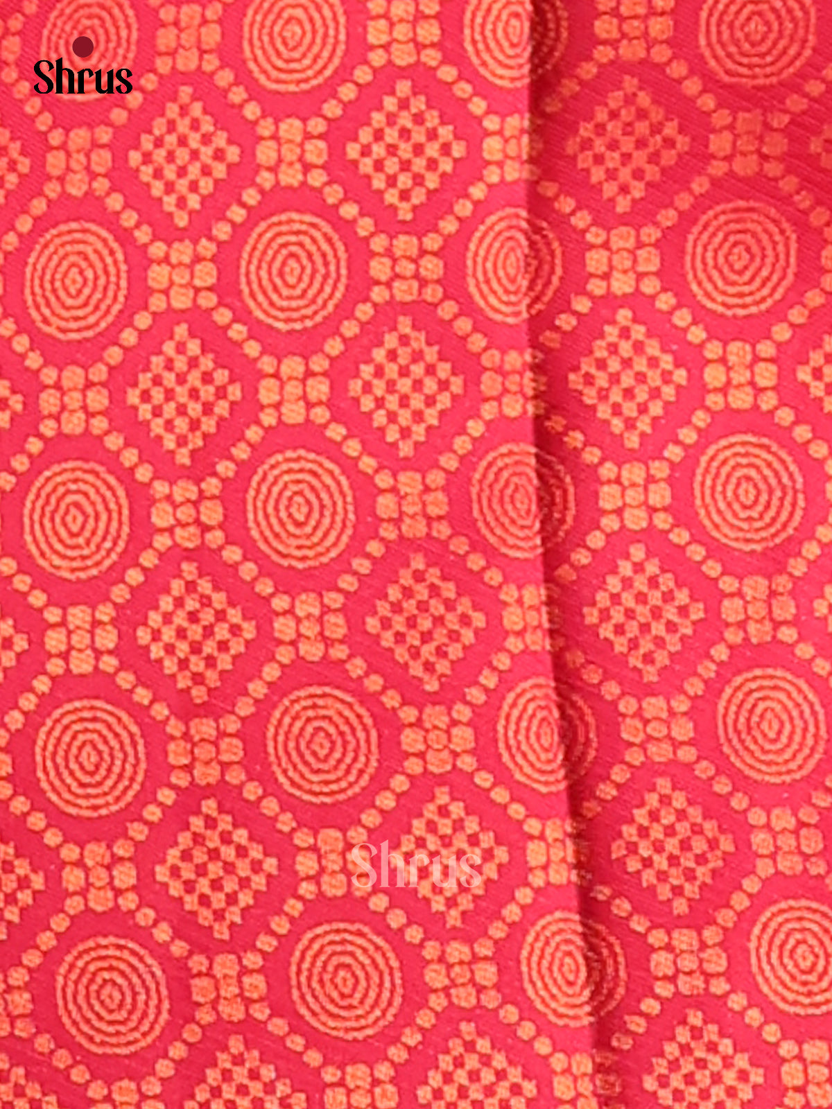 Peach & Red - Semi Softsilk Saree - Shop on Shrus.com