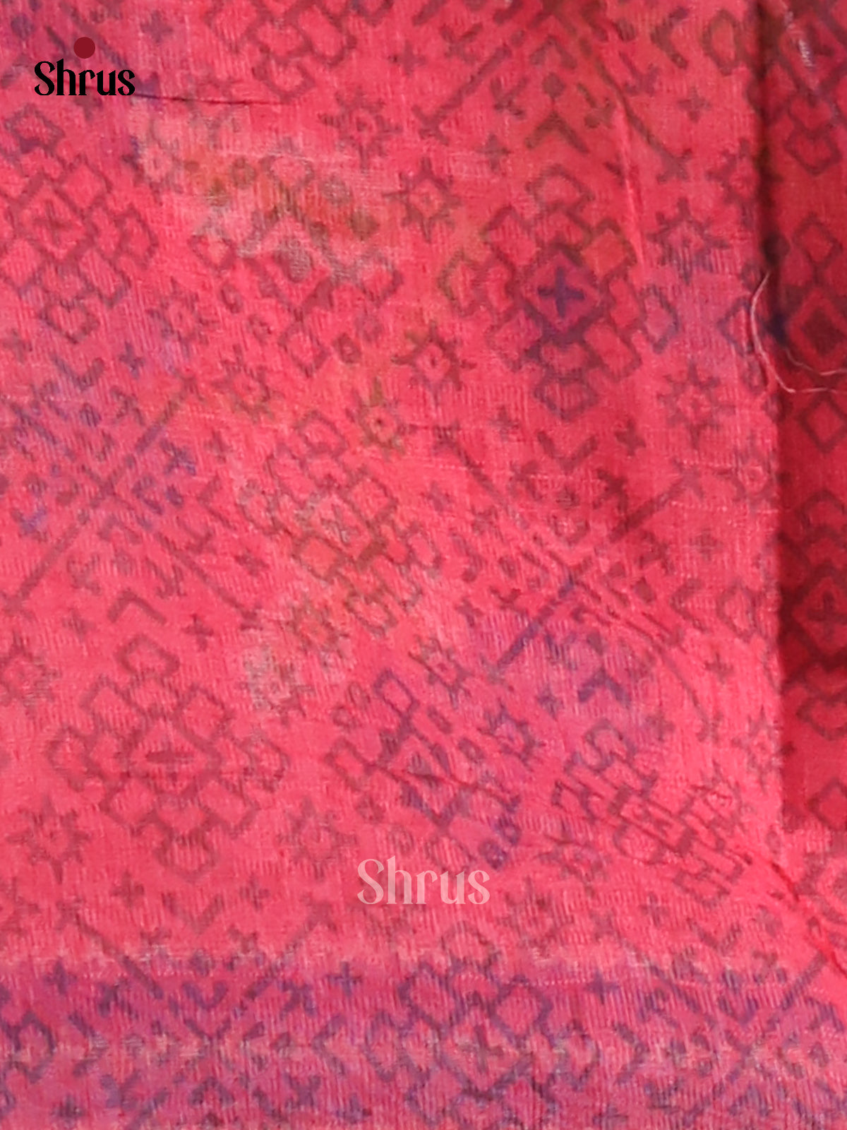 Blue & Pink - Semi Maheshwari Print Saree