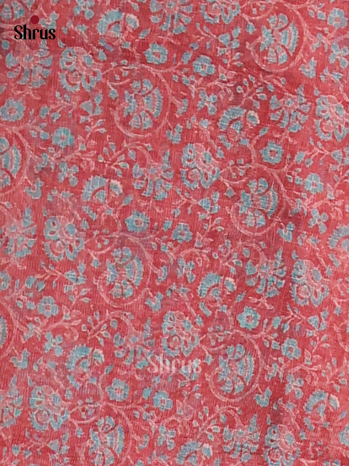 Pink - Semi Maheshwari Print Saree - Shop on Shrus.com