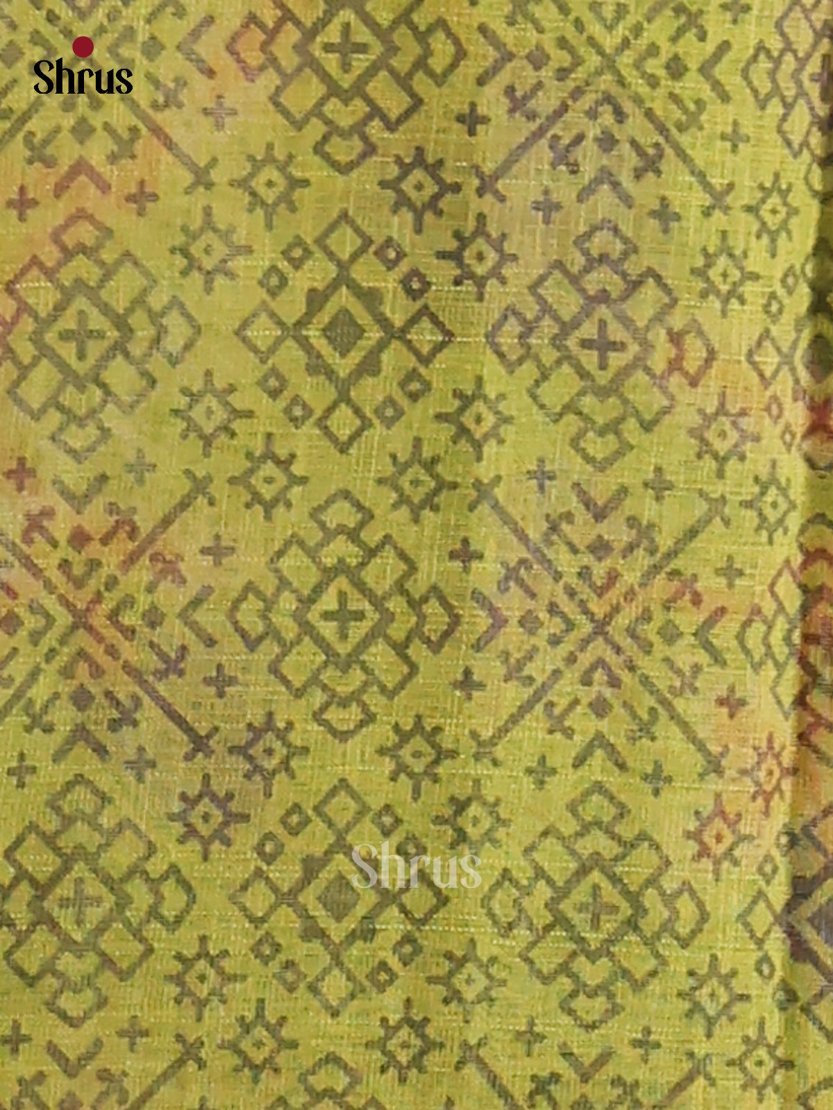 Purple & Green - Semi Maheshwari Print Saree - Shop on Shrus.com