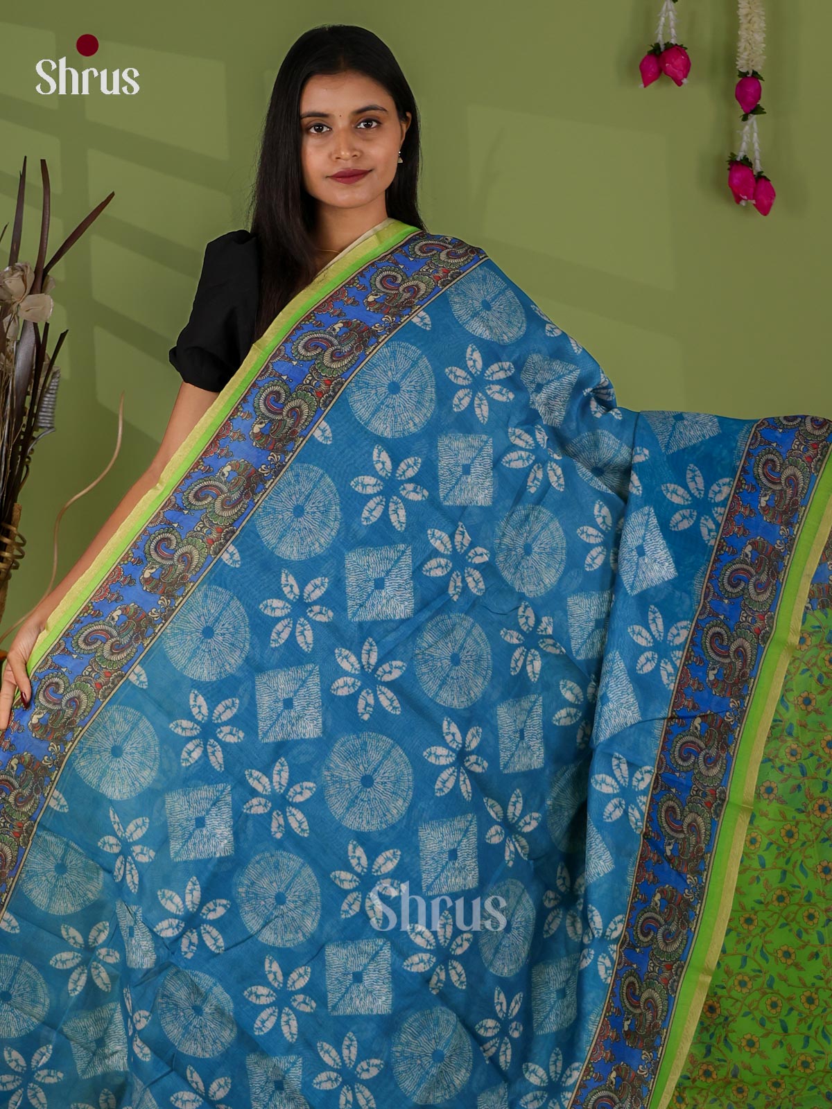 DFS24042 - Semi Maheshwari Print Saree