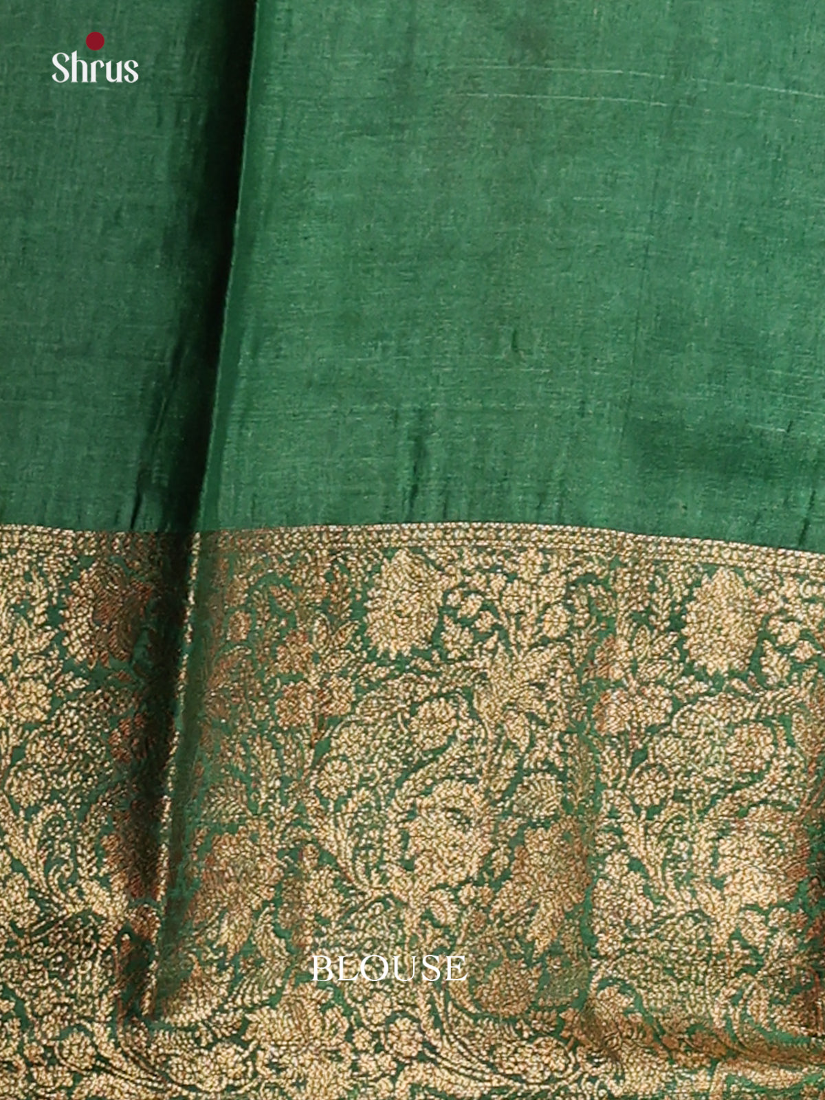  bright Red & Green designed  - Tussar Saree-1