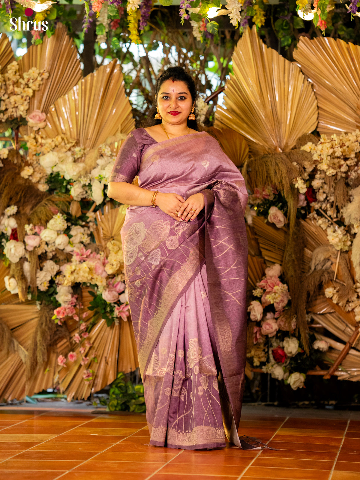 Lavender - Semi Tussar Saree
