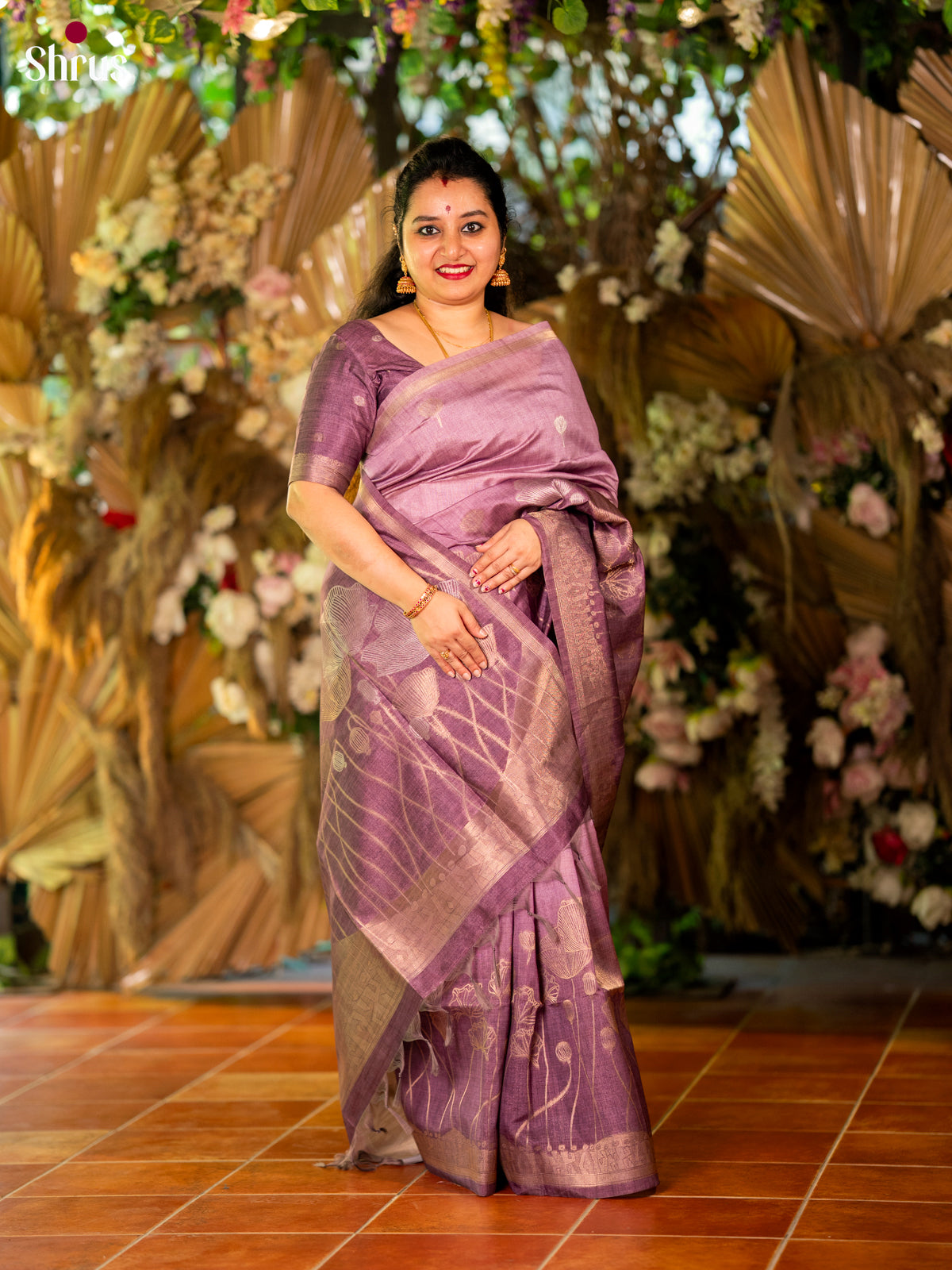 Lavender - Semi Tussar Saree