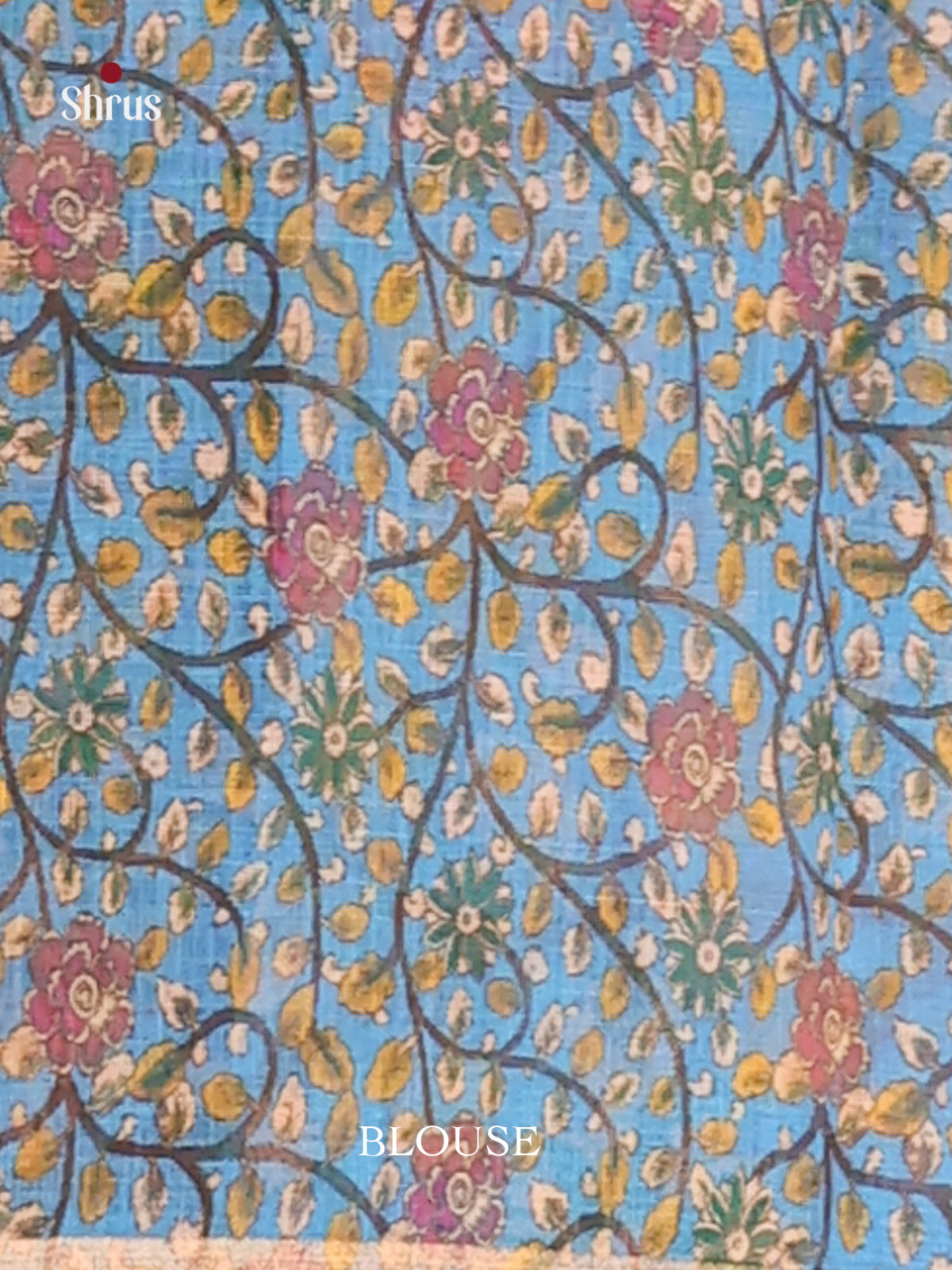 Pink & Blue - Linen Cotton Saree