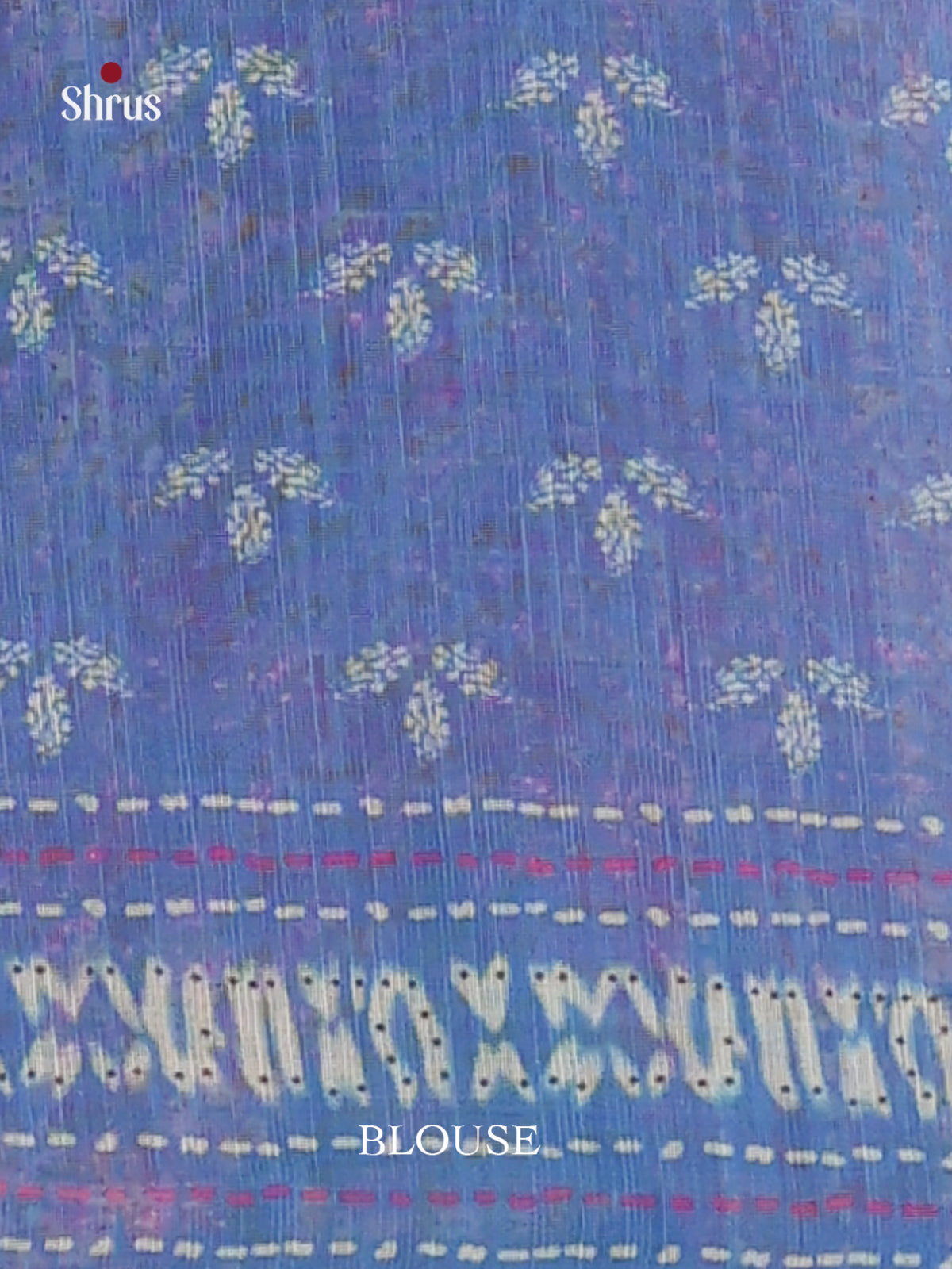 Pink & Blue - Linen Cotton Saree - Shop on Shrus.com