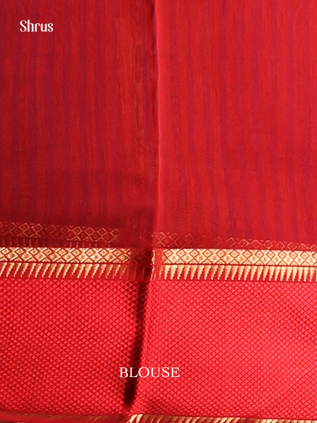 Blue & Red - Maheshwari silkcotton Saree