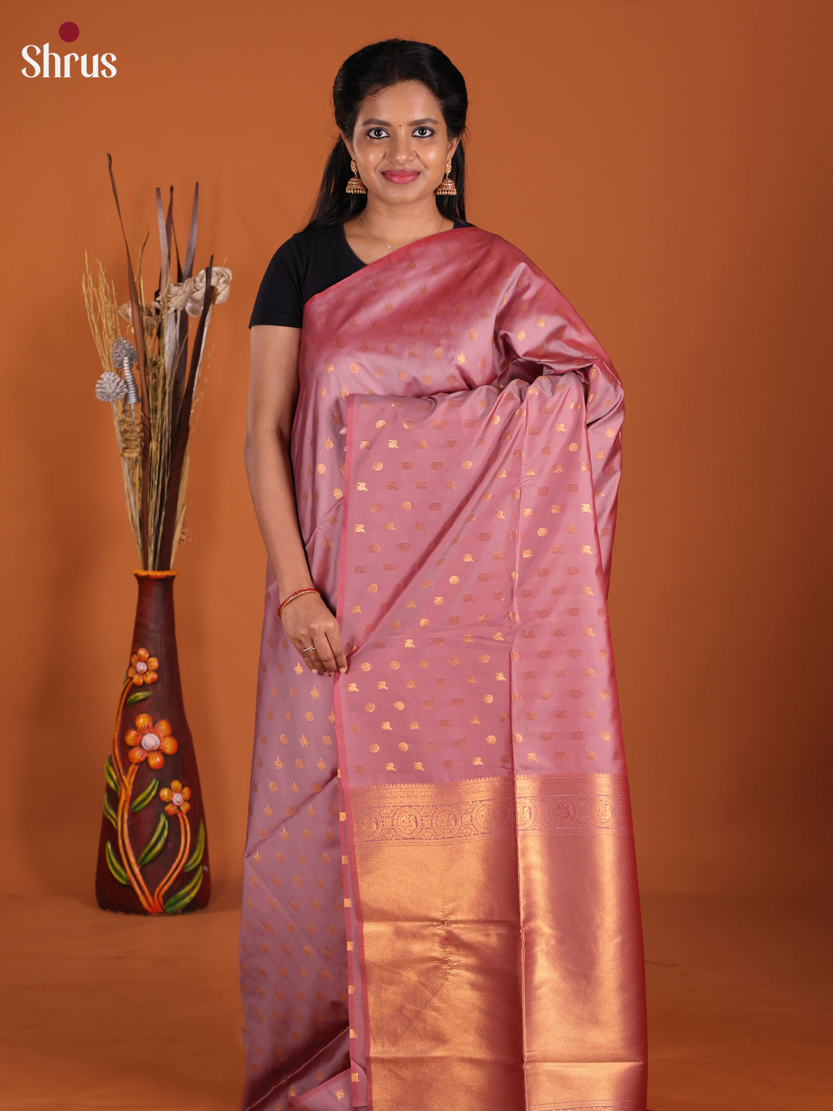 Dusty Pink - Semi Softsilk Saree