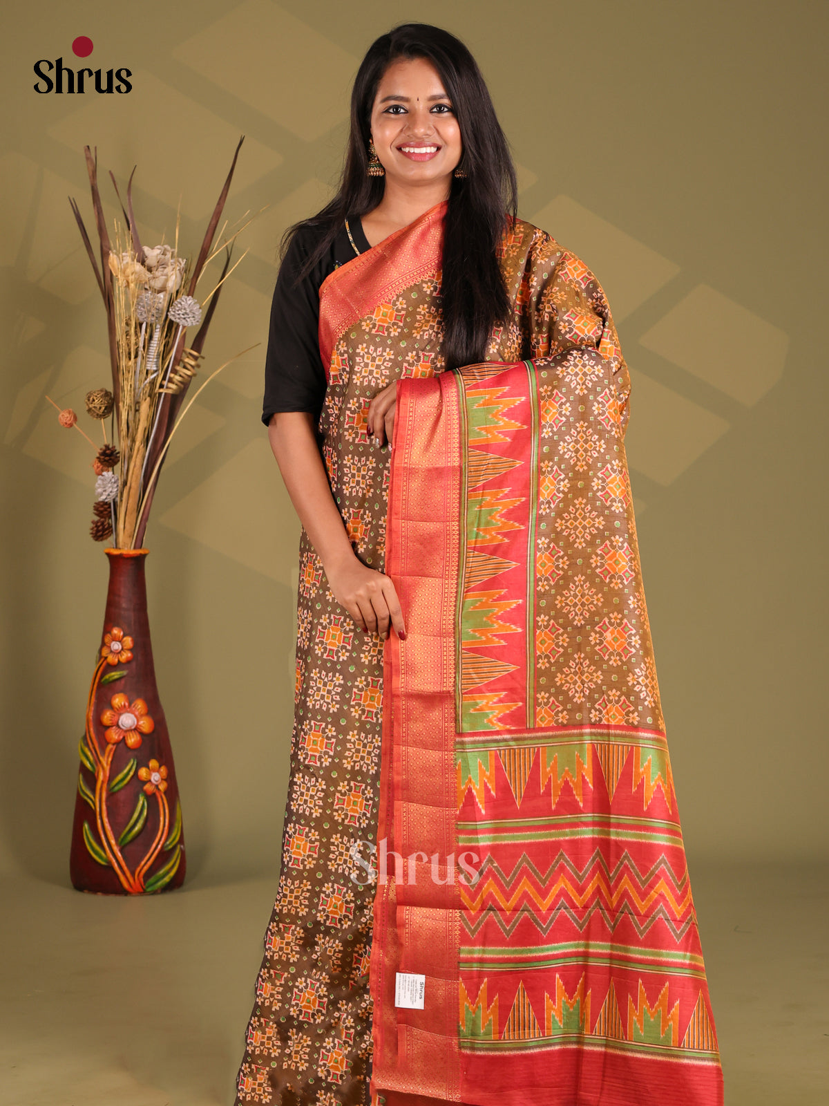 DGS04231 - Semi Patola Saree - Shop on Shrus.com