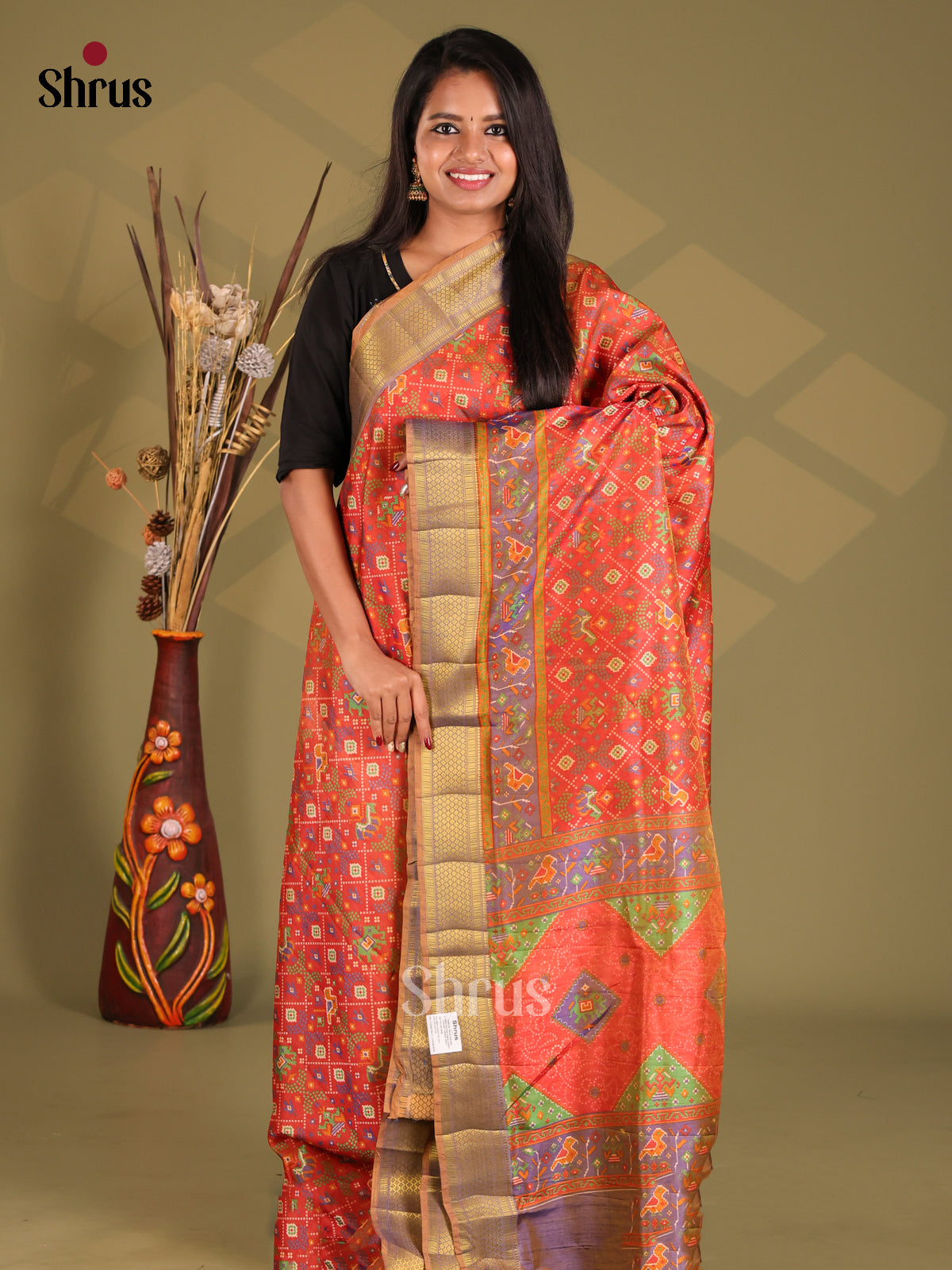 DGS04238 - Semi Patola Saree - Shop on Shrus.com