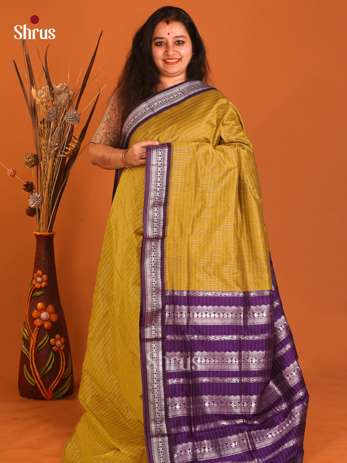 Mustard & Violet - Kalyani Cotton Saree - Shop on Shrus.com