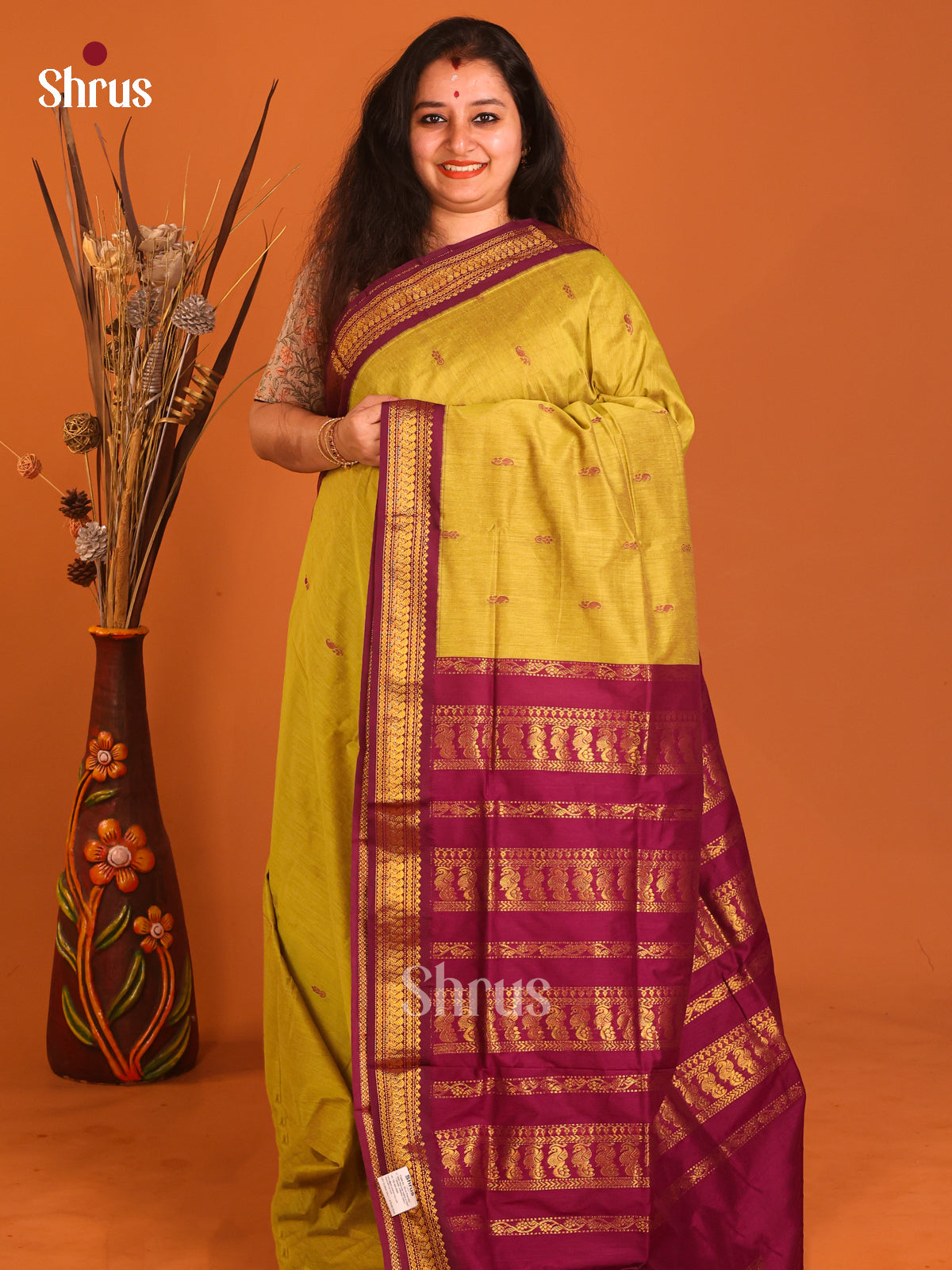 Mathulir Green & Maroon - Kalyani Cotton Saree - Shop on Shrus.com
