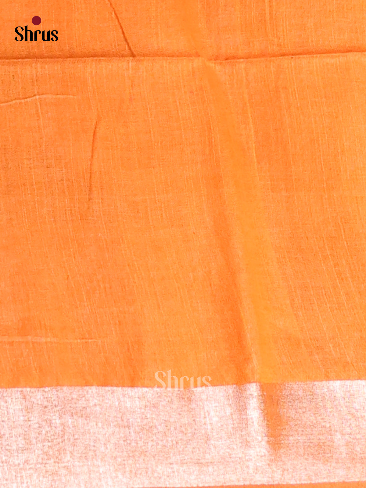 White & Orange - Semi Ikkat Saree - Shop on Shrus.com