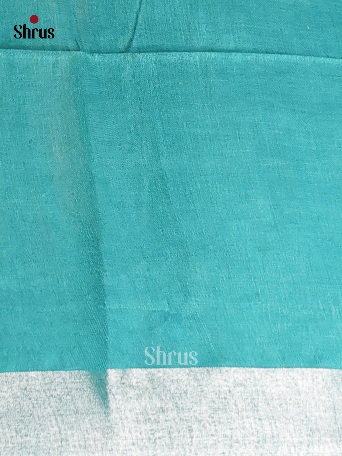 White & Teal - Semi Ikkat Saree - Shop on Shrus.com