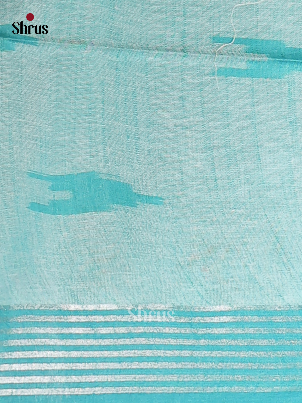 White & Blue - Semi Ikkat Saree - Shop on Shrus.com