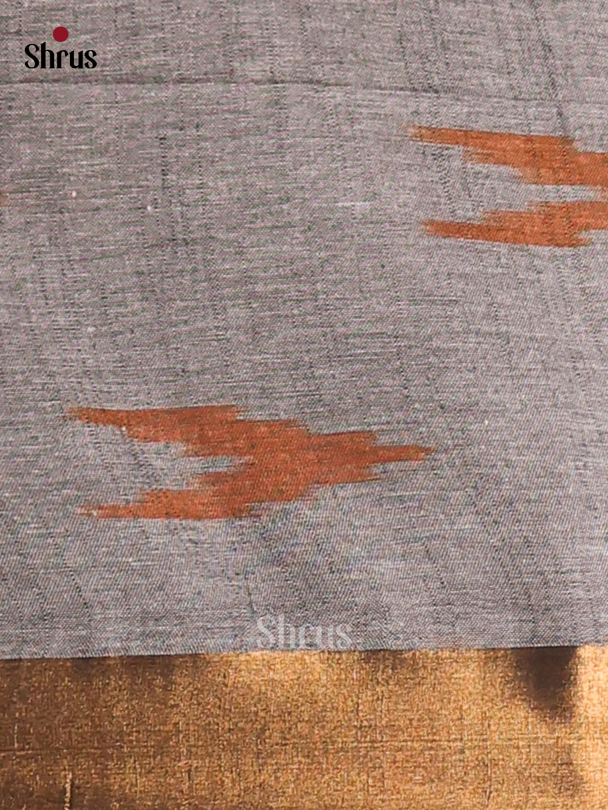 Peach & Grey - Semi Ikkat Saree - Shop on Shrus.com