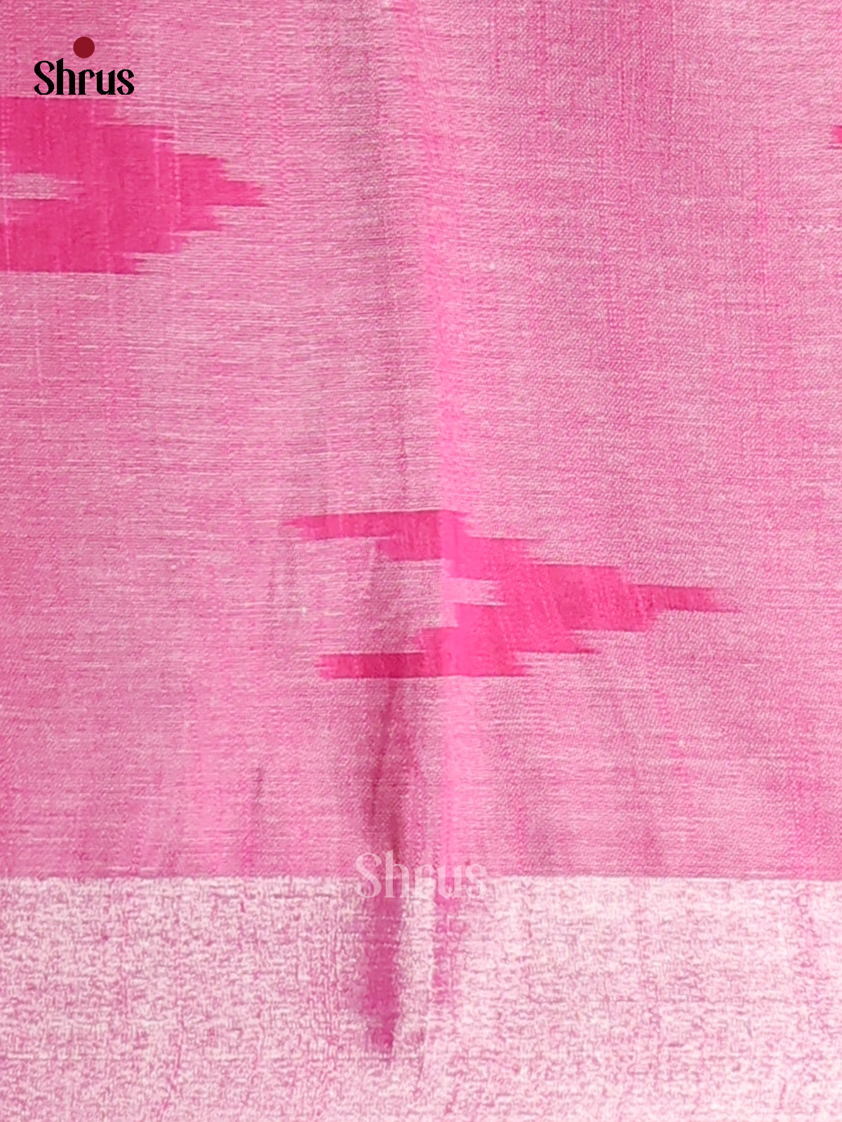 White & Pink- Semi Ikkat Saree - Shop on Shrus.com