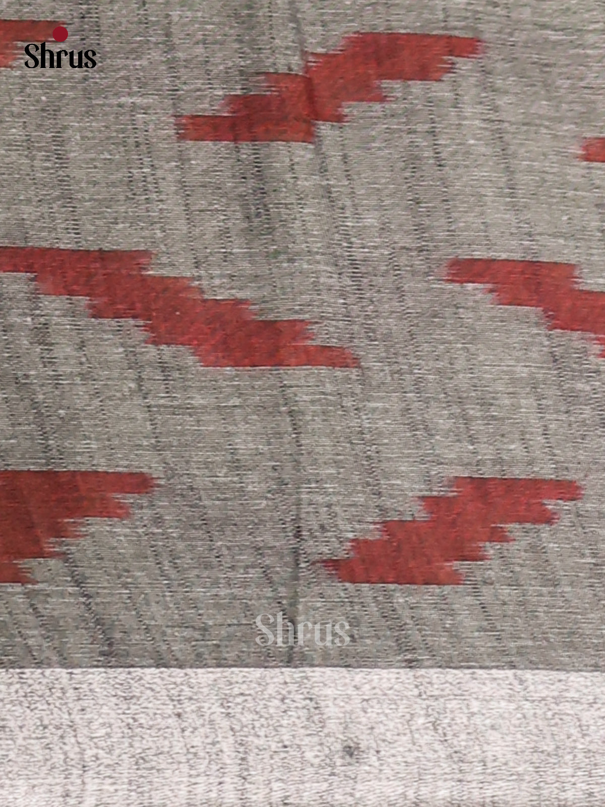 Pastel Green & Grey - Semi Ikkat Saree - Shop on Shrus.com